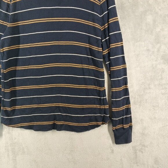 GAP Men Fall Henley Sweater Size LARGE Striped Knit 100% Cotton Pullover Casual - Picture 8 of 11
